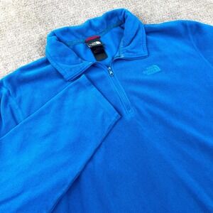 The North Face TKA 100 Glacier 1/4 Zip Sweatshirt Mens XL Blue Fleece Warm Cozy